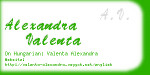 alexandra valenta business card